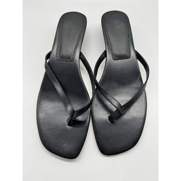 Madewell Chiara Kitten Heel Thong Sandals Black Women’s Size 10 - Picture 3 of 7